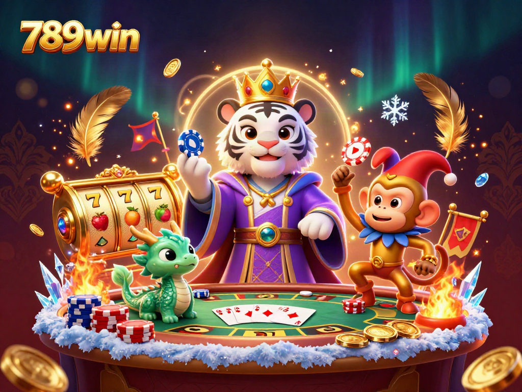 Experience thrilling gameplay with 789win featuring a tiger, monkey, and jade dragon.